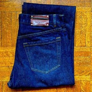 DRIES VAN NOTEN 100%cotton, no-stretch, straight-leg jeans.